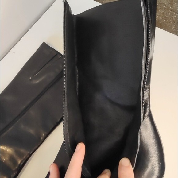 Charles David Stiletto Heel Mid Calf Leather Boots Black Sz 8 - Picture 9 of 9